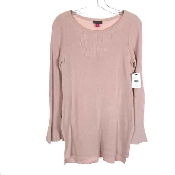 NWT Size XS Vince Camuto Pink Ribbed Knit Sweater - Picture 1 of 3